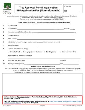 2019-2026 Form CA Tree Removal Permit Application - City of Walnut ...