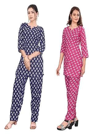 Buy NAROBA FAB Women A-Line V-Neck 3/4 Sleeve Printed Rayon Top and ...