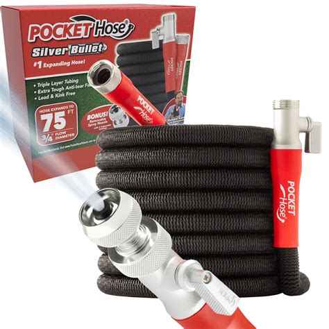 Pocket Hose Silver Bullet 2.0 Expandable Garden Hose AS-SEEN-ON-TV ...