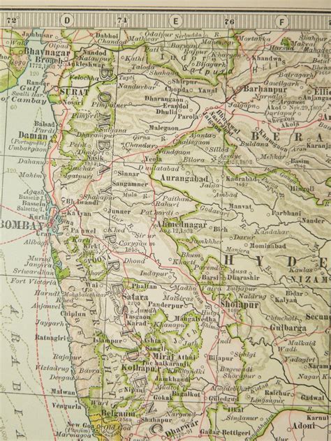 1899 Southern India Map, Sri Lanka Ceylon, Malay Peninsula, Original ...