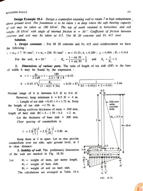Image result for Counterfort Retaining Wall Design Example Excel