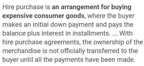 Define Hire purchase system.? - Brainly.in