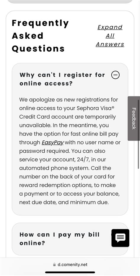 Sephora Credit Card Account Registration... - Beauty Insider Community