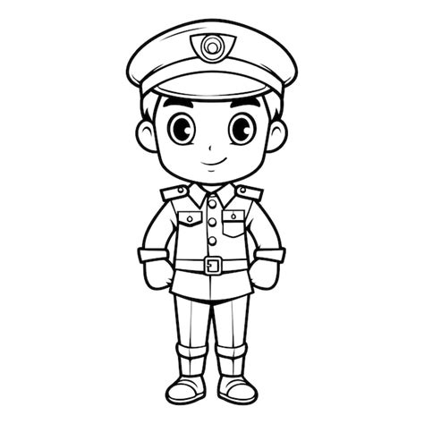 Coloring book for children boy in police uniform | Premium AI-generated ...