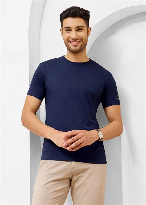 Solid Navy Half Sleeve RN T-Shirt – Kwabey