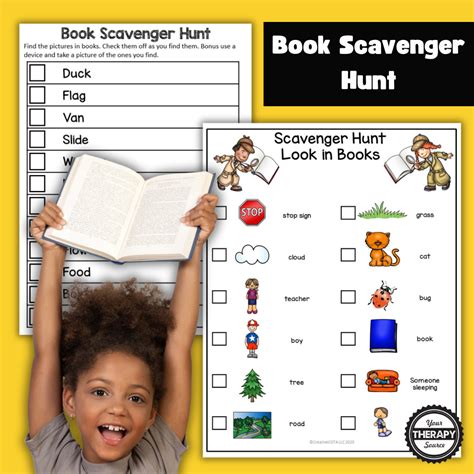 Book Scavenger Hunt Free Printable PDF - Your Therapy Source