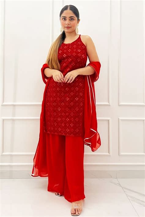 Designer Red Color Karwa Chauth Special Dress Online - Anaya Designer ...