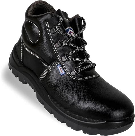 Allen Cooper 1008 Hi-Ankle Men's Safety Shoe, Size-8 UK, Black-Grey ...