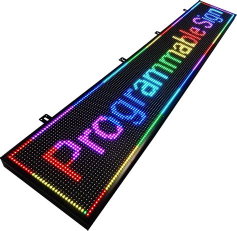 P10 77"X14" Outdoor LED Sign Programmable Scrolling LED Display, RGB ...