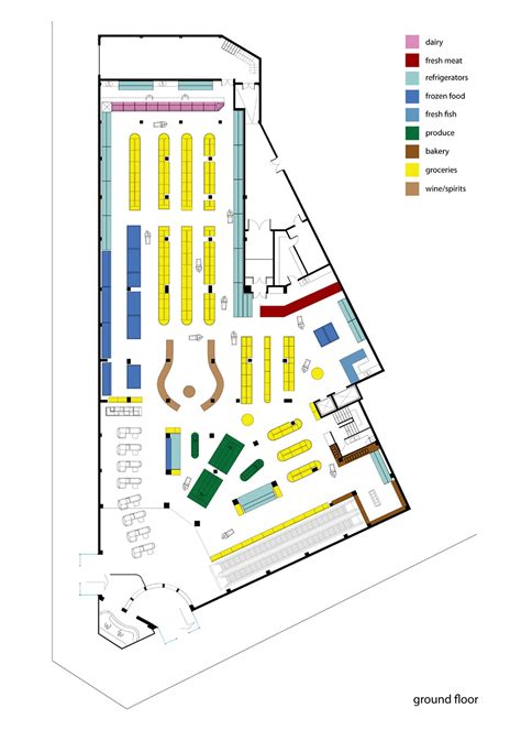Supermarket in Athens,Ground Floor Plan Plans Architecture, Concept ...
