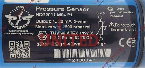 HOPPE HCG2011 M04 P1 PRESSURE SENSOR 3B SB WITH B5-EB-00037-Z_12.00 ...