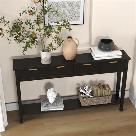 Elegant Black Narrow Kitchen Table for Modern Spaces
