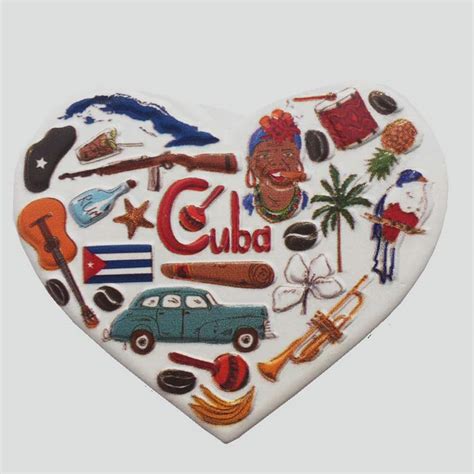 Buy 3D Heart Shape Cuba Fridge Magnet Souvenir Gift,Home & Kitchen ...
