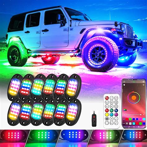 Amazon.com: Dreamcolor Chasing RGB+IC LED Rock Lights for Jeep Trucks ...