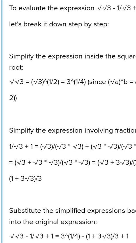 if 13=1-732,then √√3-1/√3+1 - Brainly.in