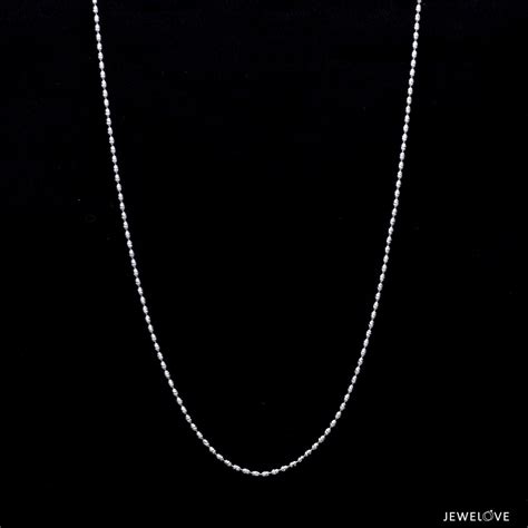 Jewelove™ Chains Thin Japanese Platinum Chain with Cylindrical Diamond ...