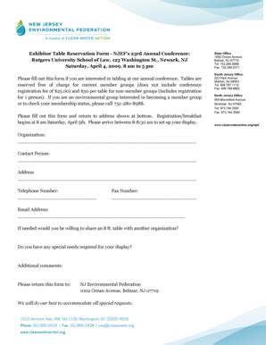 Table Reservation Form Templates | pdfFiller