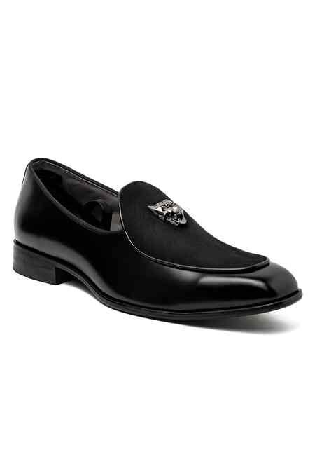 Buy Black Embellished Broach Mules For Men by Mondarro Online at Aza ...