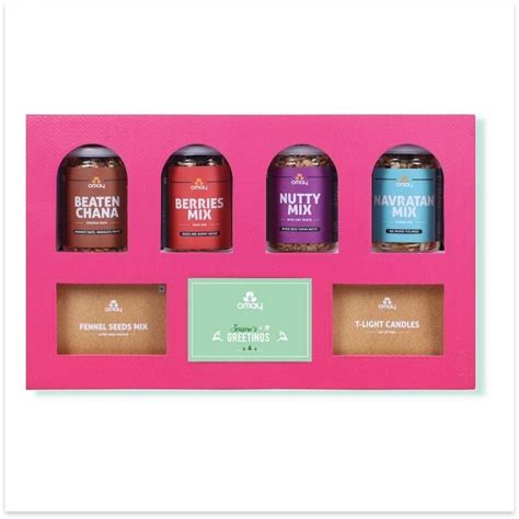 Omay Foods Festive Treats Gift Box I Roasted Snacks, Hot Chocolate Mix ...