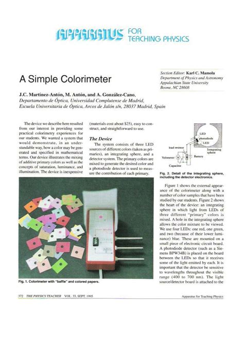 Colorimeter Experiment 的图像结果