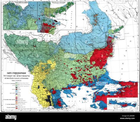 This historical map from 1861 illustrates the ethnic composition of the Balkan region. It shows ...