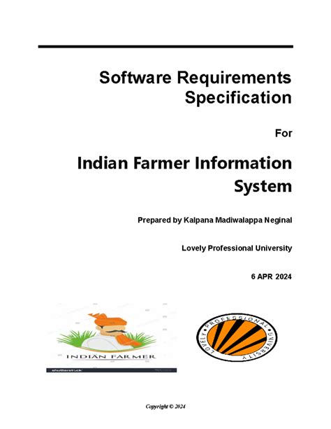 Indian farmer info srs - Copyright © 2024 Software Requirements ...