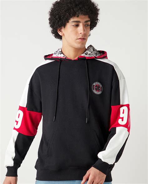 Buy Men's Black & White Graphic Printed Oversized Hoodies Online at ...