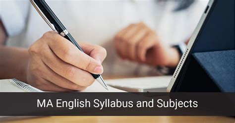 MA English Syllabus and Subjects | Course Details 2025