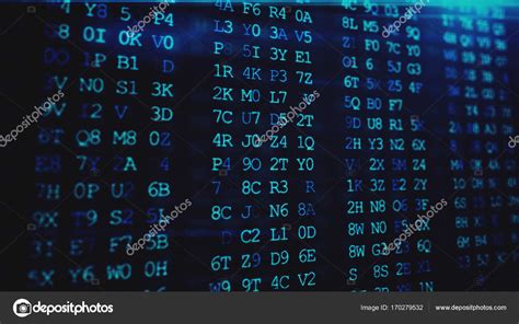 Abstract digital background. Machine code. Hexadecimal code. Random ...