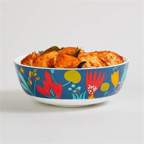 Buy Mandarin Bohemian Rhapsody Blue Printed Bone China Serving Bowl ...