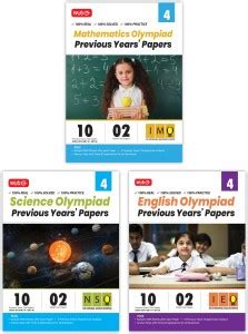 MTG IMO-NSO-IEO Class-4 Olympiad Previous Years Papers (2023-2019 Set A ...