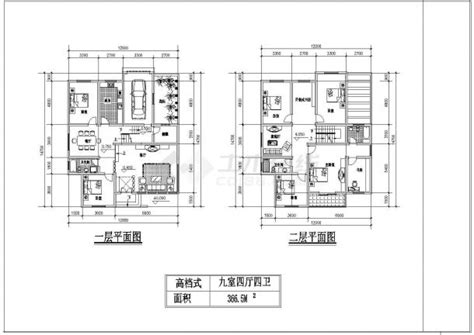 11套别墅户型装修设计方案图（含效果图）_双拼别墅_土木在线