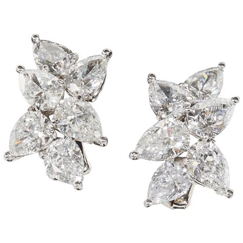 Diamond Cluster Earrings For Sale at 1stDibs