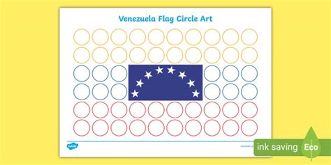 Venezuela Flag Circle Art Worksheet | Flag Circle Art Sheet