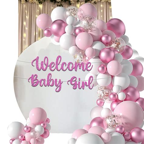 Buy Festiko® Welcome Baby Girl Pink - Set of 52 Pcs (Banner + Fairy ...