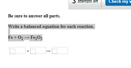 How to Balance Fe O2 的图像结果