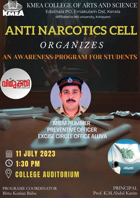 Anti Narcotics Awareness Class on 11-07-2023 - KMEA College of Arts and ...