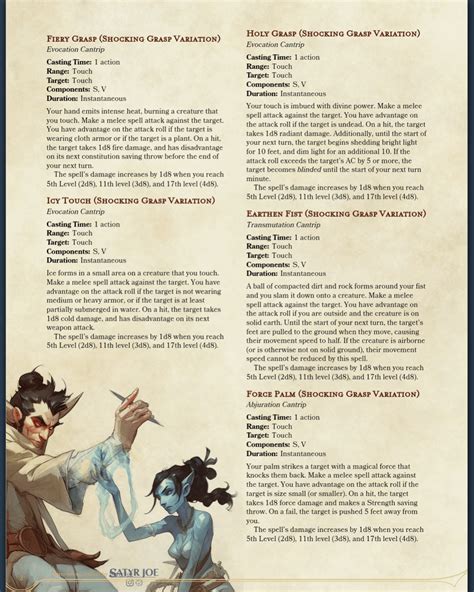 Shocking Grasp (Elemental re-works) [5e] : r/UnearthedArcana