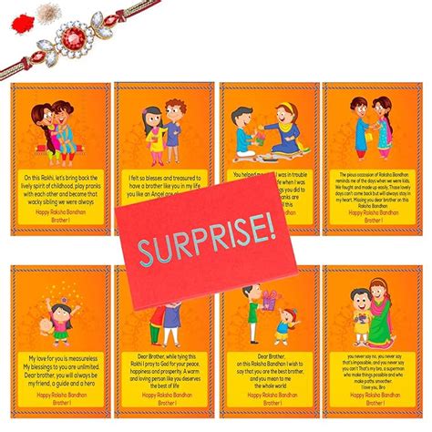 Kaameri Bazaar Set of 9 Surprise Happy Raksha Bandhan Greeting Card for ...