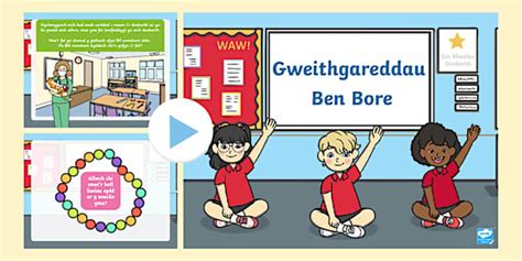 Pŵerbwynt Gweithgareddau Ben Bore 2: CC1 (teacher made)