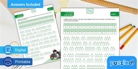 I Love Reading Secret Code Breaker - L2 - Twinkl Puzzled