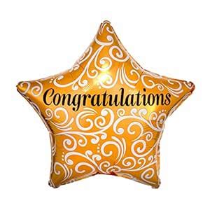 Wanna Party Congratulations Star Shaped Foil Balloon 18 Inches, Foil ...