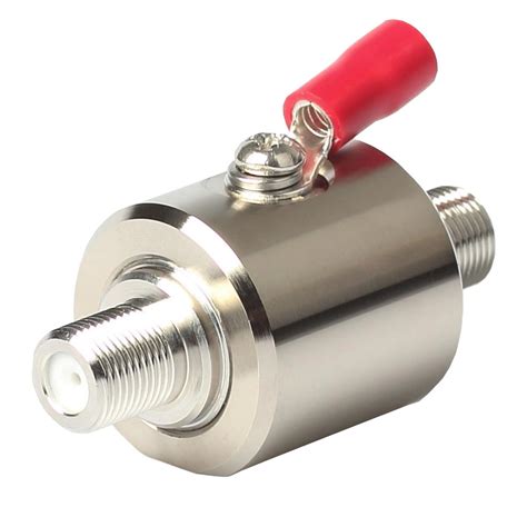 F Type Lightning Arrestor 3GHz 75 ohm with 90V Gas Tube Discharge TV ...