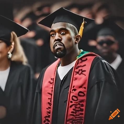 Kanye West at his graduation on Craiyon