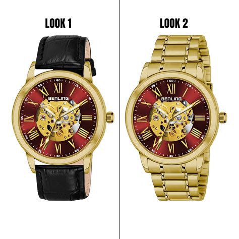 Benling Automatic Skeleton Mechanical Watch for Men | Self-Winding Mov
