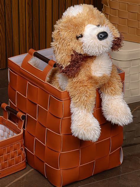 Storage Boxes | Woven Leather Basket