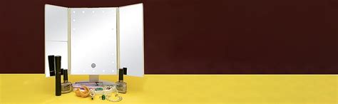 STELLIFEROUS 3X Trifold Makeup Mirror with Adjustable LED Lights | Dual ...