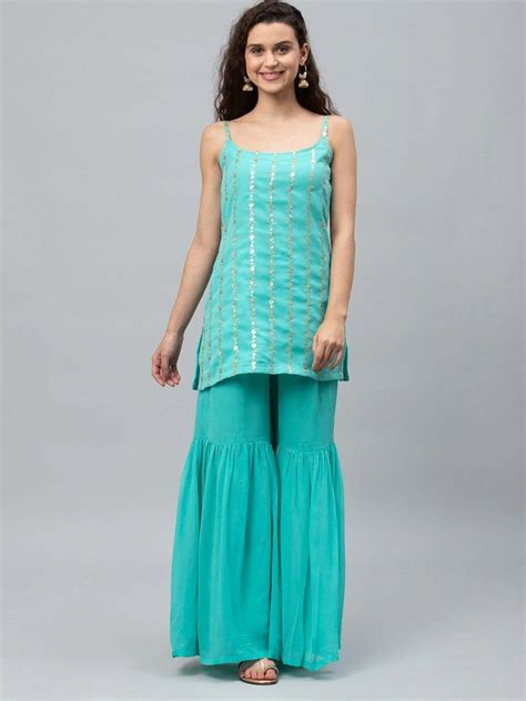 Firozi Charm Kurti Set