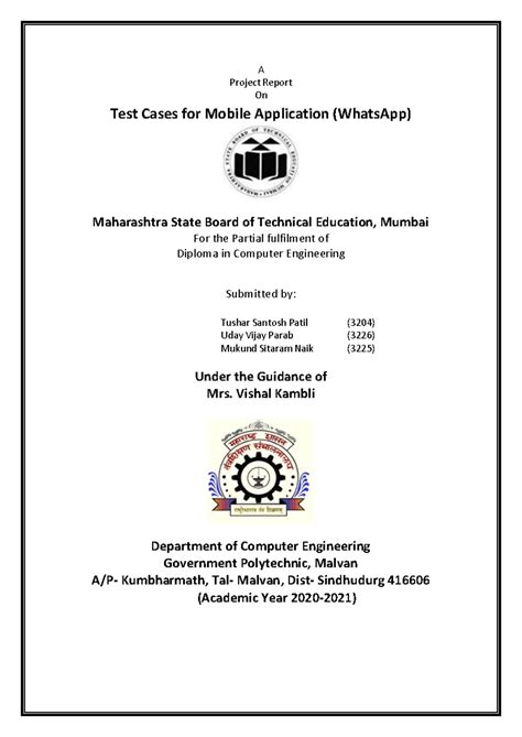 STE (3204, 3225, 3226) Project Report: Test Cases for WhatsApp App ...