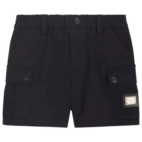 Dolce & Gabbana Navy Cotton Cargo Shorts | Les Petits - Les Petits